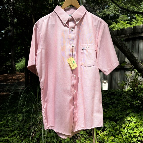 RAINTREE SOUTHERN by HAMPTON—VTG Pink Short-Sleeve—Men’s L—16.5—Made in USA—NWT - Picture 1 of 12